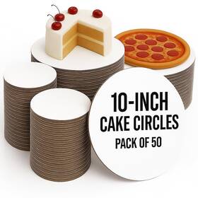 Pizety 721706167605 Pack Of 50 10 Inch Cake Circles Round Corrugated Cardboard Boards
