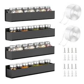 Pm041 Pmmasto Adhesive Acrylic Spice Rack Organizer For Wall With Nano Double Sided