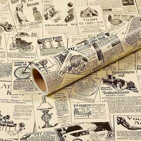 Poetryhome 757842583900 Selfadhesive Vintage Newspapaer Wall Paper Drawer Shelf Liner For Kitchen Bathro