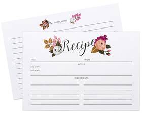 Polite Society 654114763933 Recipe Cards Set 55 Double Sided 4x6 Inches. Thick Card Stock By