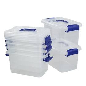 Ponpong 769891072243 6 Quart Clear Plastic Storage Bin With Lids Container Packs