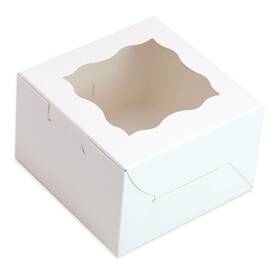 Pqzkldp Pqzkldp-#174 45pcs Mini Cookie Boxes - 4x4x2.5 Inches White Dessert With Sti