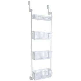 Pro-mart Industries Inc 081654059552 Smart Design 4-tier Over The Door Pantry Organizer - White