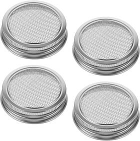 693685 Psyqtsuary 4 Pack Mason Jar Sprouting Lids Regular Mouth Jars Sprout Silver