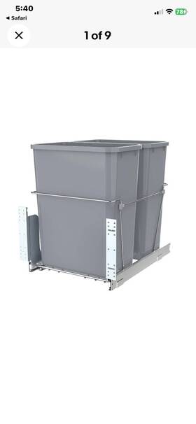 420142 Pulloutor Double Pull-out Trash Can For Under Kitchen Cabinets Include 35 Quart Tras