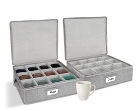 Punemi 635401329193 Mug Storage Organizer Coffee Box With Rigid Top Side Bottom Support And P