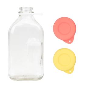 Pkkglid-48mmcap-2p Purekra 2 Pack Silicone Glass Bottle Replacement Caps 48mm Diameter
