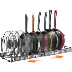 Pr-08362922 Puricon Expandable Pot And Pan Organizer For Cabinet With 10 Dividers Adjust
