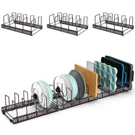 Pr-08363049 Puricon 15 Adjustable Dividers Pot Rack Pan Lid Organizer 3 In 1 Skillet Gri