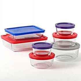 Pyrex 071160116351 Simply Store Glass Storage Container Set With Lids 14 Piece