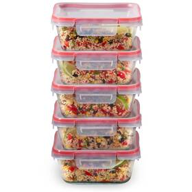 1149250 Pyrex Freshlock 5-pack 4 Cup Glass Food Storage Containers Set Airtight &