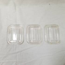 501-0 Pyrex Lot Of 3 Vintage Replacement Glass Refrigerator Dish Lids Only