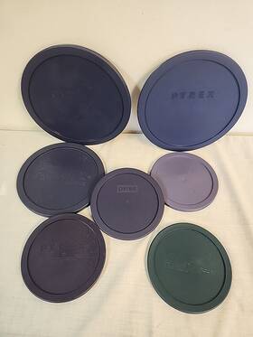 7403 Pyrex 680226786393 7 Pcs 7401 7402 Blue Round Plastic Replacement Lid For Glass Bowl