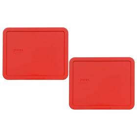 Pyrex 685642860887 2 Pack 7212-pc 11 Cup Rectangular Red Replacement Lid For Glass Dish New