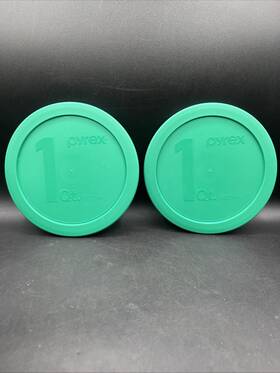 Pyrex 693892574706 322-pc Green /teal 1 Quart Round Plastic Lid Cover 2pk For 322 Mixing Bowl
