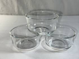 3-pyrex Pyrex 7202a 1- Cup Clear Round Glass Replacement Food Storage Bowl No Lid