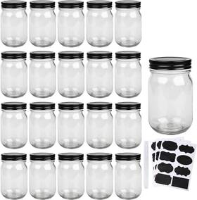 Qappda 757347199989 Mason Jars Glass With Lids 12 Oz Canning 12oz/20pack Black Lid
