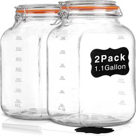 Qianfenie 783971920804 Upgrade 2 Pack Square Super Wide Mouth Airtight Glass Storage Jars Clear Qianfenie 783971920804 Upgrade 2 Pack Square Super Wide Mouth Airtight Glass Storage Jars Clear