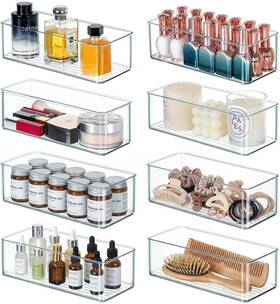 Sfo-8p Qilinba 8 Pack Drawer Organizer Bins Bathroom Deep Silverware Organize