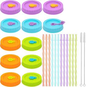 Qinline 797805510451 Regular Mouth Mason Jar Lids For Ball Kerr Etc With Sunrise