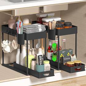 Qiyuni092702 Qiyuni Under Sink Organizers Pull Out Kitchen Pantry Drawers