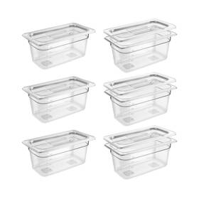 Fba-xghg-13-6 Qmeeki 6 Pack 1/3 Size 6ftft Deep Clear Food Pans With Lids Commercial Poly