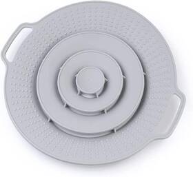 20220808 Qteclor Pot Cover Spill Stopper Lid - Thicken Silicone Boil Over 2021 Upgrade-grey
