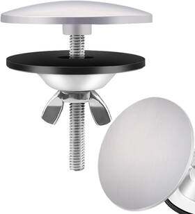 520864 Quadafy 2 Inch Kitchen Sink Hole Covers Stainless Steel Wash Basin Brushed Nickel