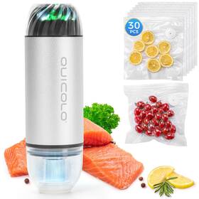 Vp06 Quicolo Vacuum Sealer Machine For Food With 30 Reusable Bags Portable Hand... Fast Ship