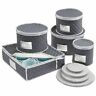 Quilteddinnerwarestrgcombo-md Mdesign Quilted Protective Dinnerware Storage Piece Set Navy 192173033883