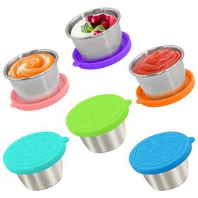Pcs-2.7-rainbow Qukaka Dressing-1-6 6x2.7 Oz Salad Dressing Container To Go Handy Leakproof Stainless Steel Meal Pcs-2.7-rainbow Qukaka Dressing-1-6 6x2.7 Oz Salad Dressing Container To Go Handy Leakproof Stainless Steel Meal