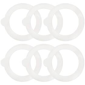 Syx72354w Quupy 6pcs White Rubber Seals Rings Glass Jars Airtight Silicone Replacement Gasket