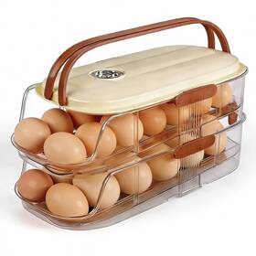 Qxutiwy Fghu56784332 Egg Holder For Fridge Clear Organizer Refrigerator With Lid And Hand