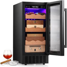 R.w.flame 974201561094 15ftft Cooler Humdior Electronic Touch Stainless Humidity Black 15inch