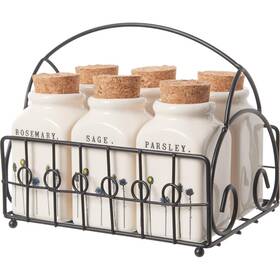 Rae Dunn By Magenta 675696711754 6 Jar Spice Rack
