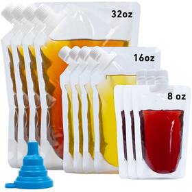 A005 Ragontil Plastic Flasks Reusable Drink Pouches For Liquor Juices Travel Cruise