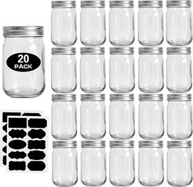 R-12oz-s Rainforce 12oz Glass Jars With Lids Regular Mouth 20 Pack -mason 12 Oz For Silver R-12oz-s Rainforce 12oz Glass Jars With Lids Regular Mouth 20 Pack -mason 12 Oz For Silver