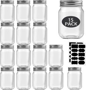 R-16oz-s Rainforce 16 Oz Mason Jars With Lids Regular Mouth 15 Pack-16oz 16oz-15pack Silver R-16oz-s Rainforce 16 Oz Mason Jars With Lids Regular Mouth 15 Pack-16oz 16oz-15pack Silver