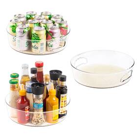 Xm-lz-003 Rakkime 3 Pack Lazy Susan Organizer For Pantry Storage With Non-skid Liner 12 Inch Clear Xm-lz-003 Rakkime 3 Pack Lazy Susan Organizer For Pantry Storage With Non-skid Liner 12 Inch Clear