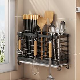 Ulsjlsj03-2 Raksonic Utensil Holder Dish Drainer For Kitchen Counter 3 Compartments Stainless Ste