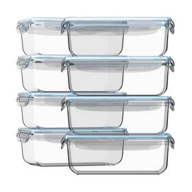 Razab 631907228091 16 Pc Set Of 8 30 Oz Glass Food Storage Containers With Lid... Fast Ship