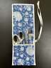 Rch149 Fabricrush Spruce Blue White Hand Block Print Cotton Reusable Cutlery