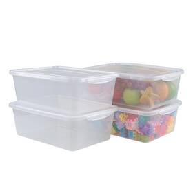 Readsky 737269768739 14 Quart Plastic Storage Bins With Lids Clear Latching Box 4 Pack