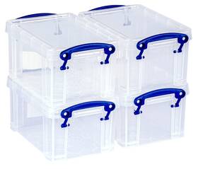 0.7cpk4 Really Useful Box Plastic Storage 0.7 Litre Clear Pack Of 4