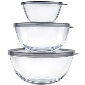 Bs001 Reasmi Glass Mixing Bowls With Lids Set 4.5qt 2.7qt 1.1qt L