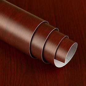 Red Brown Wood Grain Contact Paper Waterproof Cherry Mahogany Wallpaper Removabl
