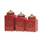 5268-3 Red - Kitchen Set Ceramic Canisters Accessories Imax 3