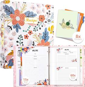 Relaehih 445048553546 3 Ring Recipe Binder 8.5 Inch X 11 Book Kit With 60 Printed Re Relaehih 445048553546 3 Ring Recipe Binder 8.5 Inch X 11 Book Kit With 60 Printed Re