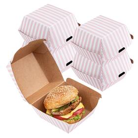 Rwa0379pw Restaurantware 4 X 3.8 Inch Burger Boxes 100 Clamshell Food Containers -