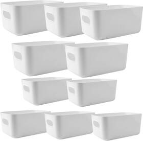 Bh47 Retainbre 10pcs White Plastic Storage Bins Classroom Organization 5l 5m Bh47 Retainbre 10pcs White Plastic Storage Bins Classroom Organization 5l 5m